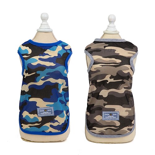 

Dog Cat Vest Camo / Camouflage Adorable Cute Dailywear Casual / Daily Dog Clothes Puppy Clothes Dog Outfits Breathable Blue Green Costume for Girl and Boy Dog Padded Fabric Polyester S M L XL XXL