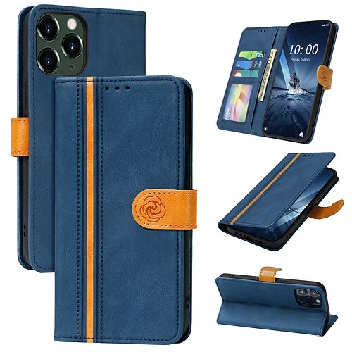 

Phone Case For Apple Full Body Case Leather Wallet Card iPhone 13 12 Pro Max 11 SE 2020 X XR XS Max 8 7 Wallet Card Holder Shockproof Tile Geometric Pattern PU Leather