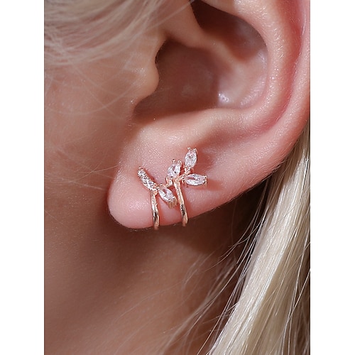 

Women's Girls' Ear Cuff Earrings Classic Precious Romantic Earrings Jewelry Rose Gold For Party Evening Sport Date 1pc