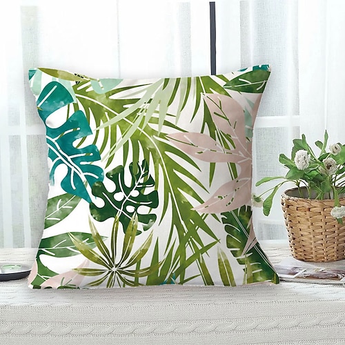 

Plant Double Side Cushion Cover 1PC Soft Decorative Square Throw Pillow Cover Cushion Case Pillowcase for Bedroom Livingroom Superior Quality Machine Washable Outdoor Cushion for Sofa Couch Bed Chair