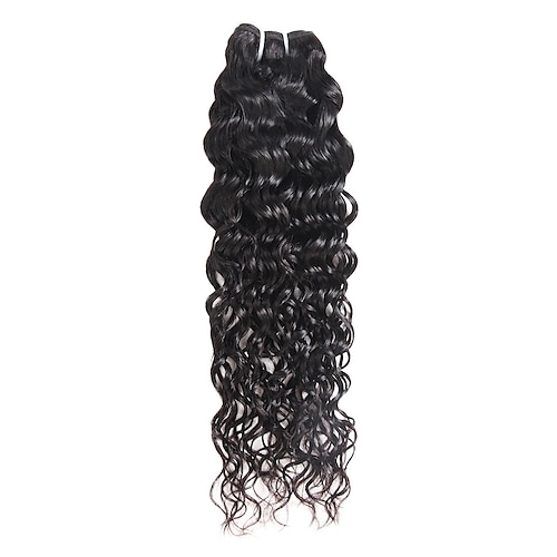 

1 Bundle Hair Weaves Peruvian Hair Water Wave Human Hair Extensions Human Hair Natural Color Hair Weaves / Hair Bulk 8-28 inch Black Women