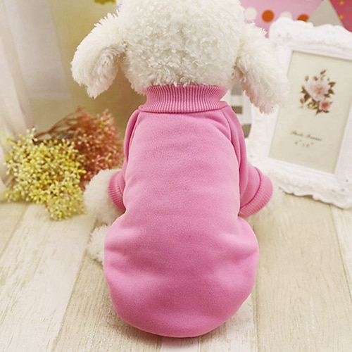 

Dog Costume Sweatshirt Solid Colored Simple Style For Indoor and Outdoor Use Casual / Daily Outdoor Winter Dog Clothes Puppy Clothes Dog Outfits Warm Pink Red Costume for Girl and Boy Dog Polyester S