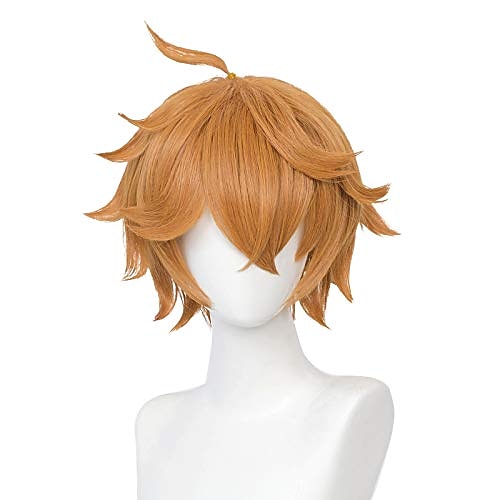 

Uniquebe Short Orange Hair Wig Genshin Impact Anime Wig Cosplay Wig Lolita Wig Unisex Kids Anime (Tartaglia)