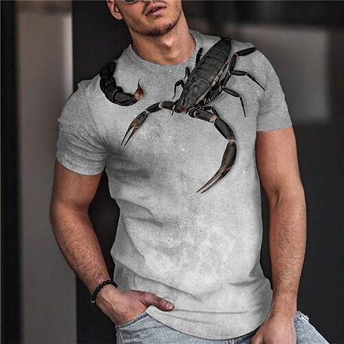 

Men's Unisex T shirt Tee Shirt Tee Animal Graphic Prints Crew Neck Gray 3D Print Daily Holiday Short Sleeve Print Clothing Apparel Designer Casual Big and Tall / Summer / Summer