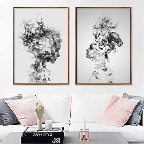 

Wall Art Canvas Prints Painting Artwork Picture Sketch People Woman Portrait Home Decoration Décor Rolled Canvas No Frame Unframed Unstretched