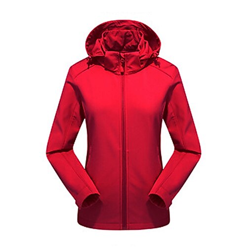 

Women's Hiking Softshell Jacket Hoodie Jacket Waterproof Hiking Jacket Outdoor Thermal Warm Waterproof Windproof Quick Dry Windbreaker Coat Top Fishing Climbing Running Cool gray Jazz red Red Wine