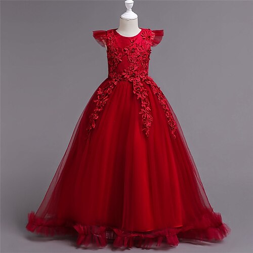 Girls' Dress Floral Tulle Dress Party 