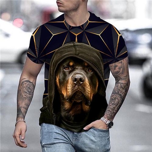 

Men's Unisex T shirt Tee Shirt Tee Dog Graphic Prints Crew Neck Black 3D Print Daily Holiday Short Sleeve Print Clothing Apparel Designer Casual Big and Tall / Summer / Summer