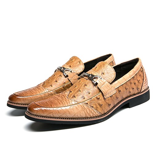 

Men's Loafers Slip-Ons Classic British Daily Office Career PU Booties / Ankle Boots Brown Fall Spring