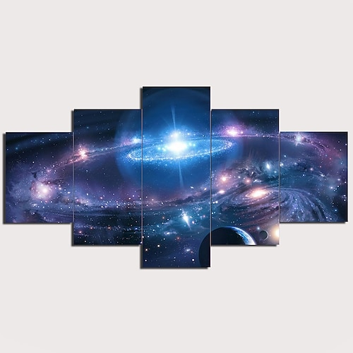 

5 pannelli wall art stampe su tela pittura opera d'arte immagine universo galaxy pianeta fantasia decorazione della casa arredamento tela arrotolata senza cornice senza cornice non stirata