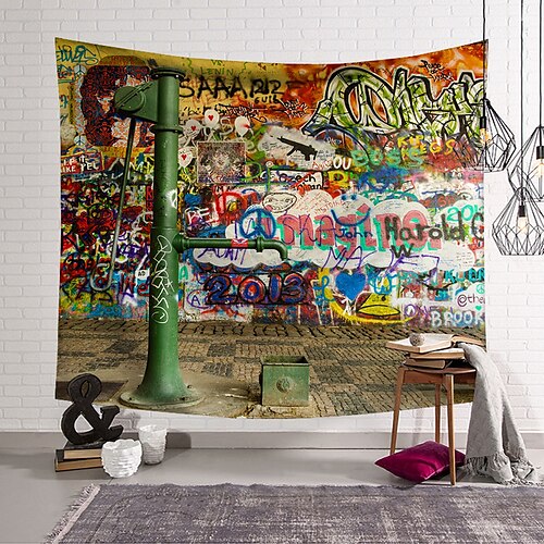 

Oil Painting Style Wall Tapestry Art Decor Blanket Curtain Hanging Home Bedroom Living Room Decoration Polyester