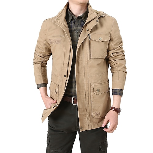 

Men's Hiking Jacket Hiking Windbreaker Military Tactical Jacket Winter Outdoor Thermal Warm Windproof Quick Dry Lightweight Outerwear Coat Top Skiing Ski / Snowboard Fishing khaki Black Army Green