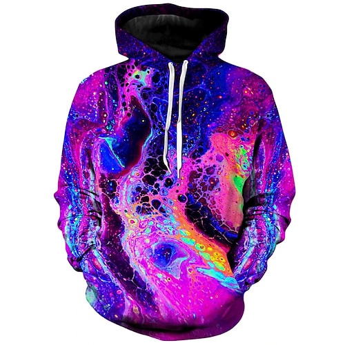 

Men's Unisex Hoodie Blue Purple Yellow Fuchsia Hooded Optical Illusion Graphic Prints Print Casual Daily Holiday 3D Print Plus Size Basic Designer Big and Tall Clothing Apparel Hoodies Sweatshirts