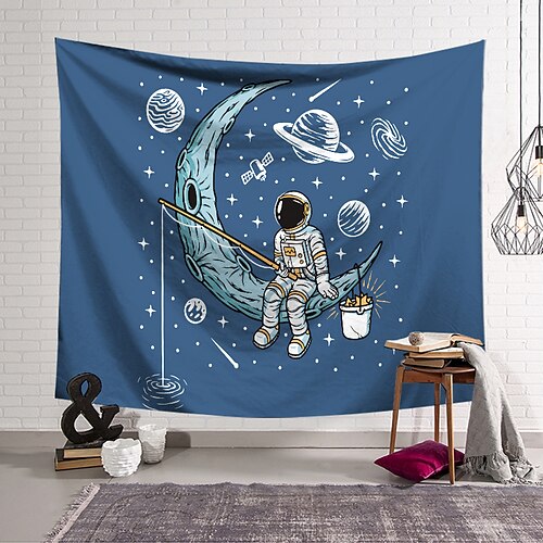 

Astronaut Wall Tapestry Art Decor Blanket Curtain Hanging Home Bedroom Living Room Decoration Polyester Planet Moon