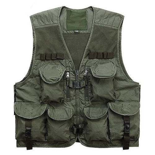 

Per uomo Gilet da pesca Gilet / gilet da escursionismo All'aperto Asciugatura rapida Leggero Traspirante Giacca di pelle Cappotto Superiore Pesca Scalate Corsa Verde militare Nero / Senza maniche