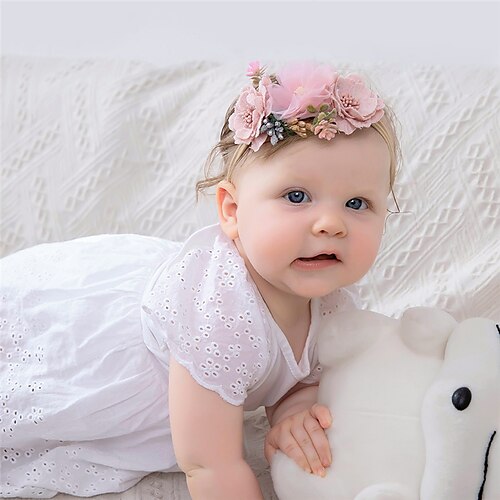 

1pcs Baby Girls' Active / Sweet Daily Wear Floral Floral Style Nylon Hair Accessories Yellow / Blushing Pink / Gray Kid onesize