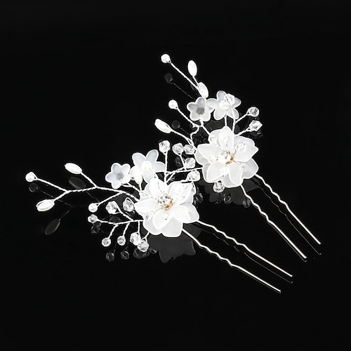 

korean-style hairpins, braided hair, handmade flower headgear, european and american bridal accessories, cross-border foreign trade, pearl hair fork pins