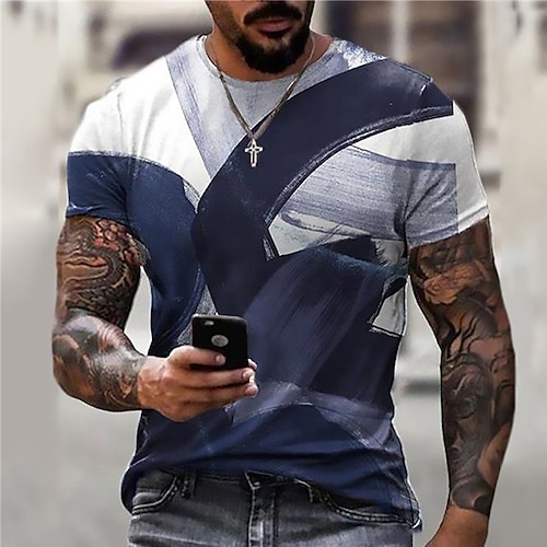 

Men's Unisex T shirt Tee Shirt Tee Circle Graphic Prints Geometry Crew Neck Sea Blue Blue Dark Gray Red Navy Blue 3D Print Daily Holiday Short Sleeve Print Clothing Apparel Designer Casual Big and