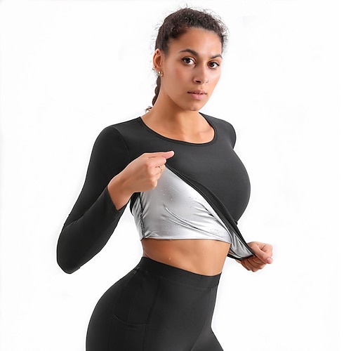 

Sauna Suit Sports Spandex Lycra Polyster Yoga Fitness Gym Workout Stretchy Hot Sweat For Women