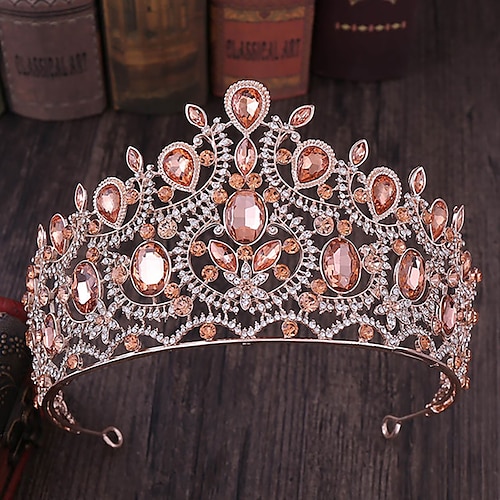 

Vintage Baroque Tiaras Handmade Water Drop Rhinestone Bridal Crown Tiara Women Hair Accessories