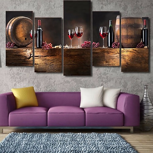 

Wall Art Canvas Prints Painting Artwork Picture Red Wine Drink Home Decoration Décor Rolled Canvas No Frame Unframed Unstretched
