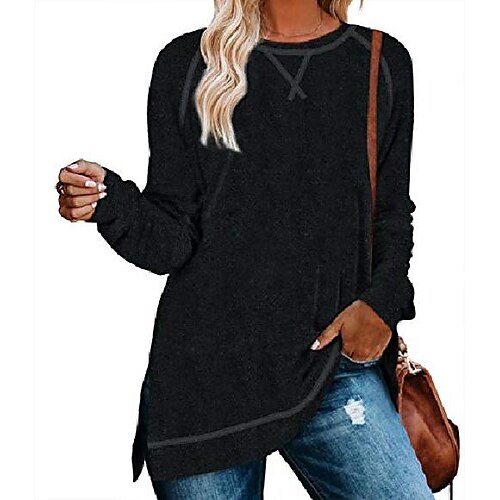 

aokosor black tops for women long loose fitting sweatshirts casual soft shirts s