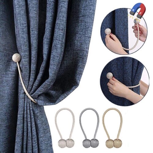 

6pcs New Magnetic Curtain Small Ball Tie Rope Accessory Rods Accessories Back Retainments Buckle Clips Hook Holder Home Decor