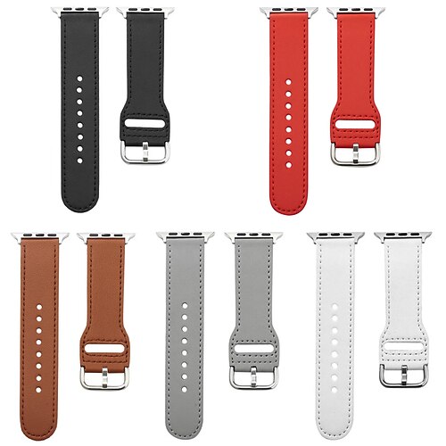 

1PC Smart Watch Band Compatible with Apple iWatch Series 8 7 6 5 4 3 2 1 SE Leather Loop for iWatch Smartwatch Strap Wristband PU Leather Waterproof Adjustable Breathable