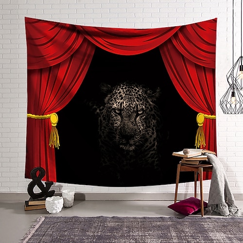 

Circus Curtain Wall Tapestry Art Decor Blanket Curtain Hanging Home Bedroom Living Room Decoration Polyester Leopard
