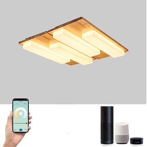 

LED Ceiling Light Includes Dimmable Wi-Fi Smart Light Dimmable Flush Mount Lights Wood Modern Style 30cm 65cm Geometrical Minimalist Artistic 220-240V 110-120V