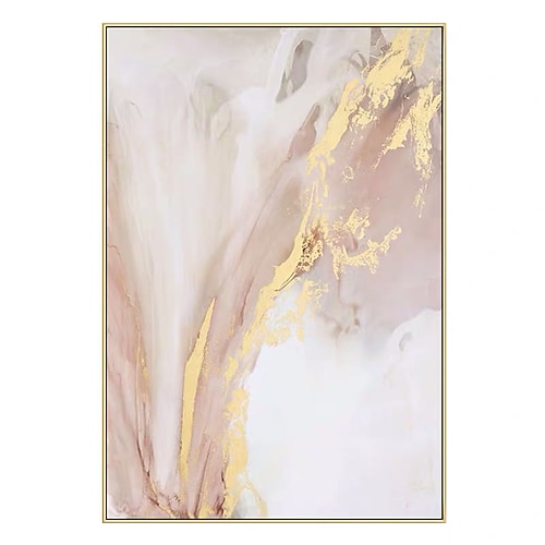 

Oil Painting Handmade Hand Painted Wall Art Abstract Pink Gold Marble Home Decoration Decor Stretched Frame Ready to Hang