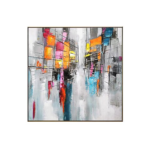 

Oil Painting Handmade Hand Painted Wall Art Square Landscape Abstract Wall Art Canvas Home Decoration Decor Stretched Frame Ready to Hang