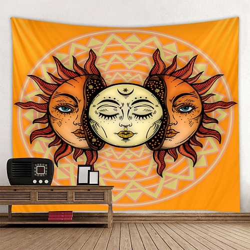 

Tarot Divination Wall Tapestry Art Decor Blanket Curtain Hanging Home Bedroom Living Room Decoration Mysterious Bohemian Sun Moon