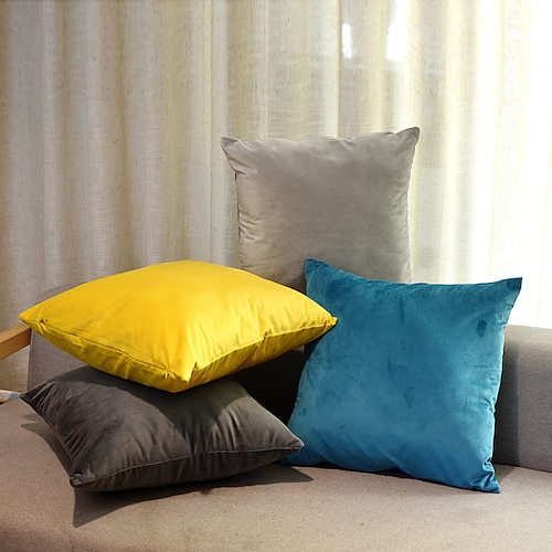 

Home Throw Pillow Covers 18x18 Set of 2 Velvet Soft Solid Pillow Covers Decorative Pillow Cases for Couch Sofa Living Room