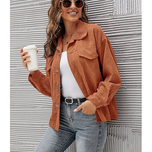 

Women's Plain Daily Weekend Blouse Shirt Long Sleeve Button Shirt Collar Casual Streetwear Tops Green Black Yellow S