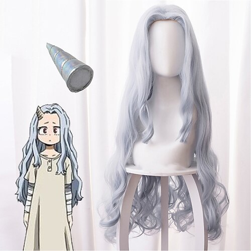 

Gray Wigs For Women Mha Cosplay My Hero Academia Cosplay Anime My Hero Academia Eri Chisaki Woman Gray Blue Wig Cosplay Heat Resistant Synthetic Wigs