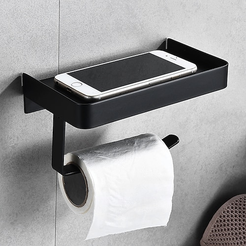 

Wall Mounted Stainless Steel Bathroom Shelf,Black/Silvery New Design Adorable Contemporary Modern Bathroom Decoration