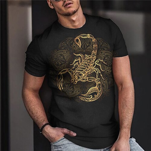 

Men's Unisex T shirt Tee Shirt Tee Animal Graphic Prints Crew Neck Black 3D Print Daily Holiday Short Sleeve Print Clothing Apparel Designer Casual Big and Tall / Summer / Summer