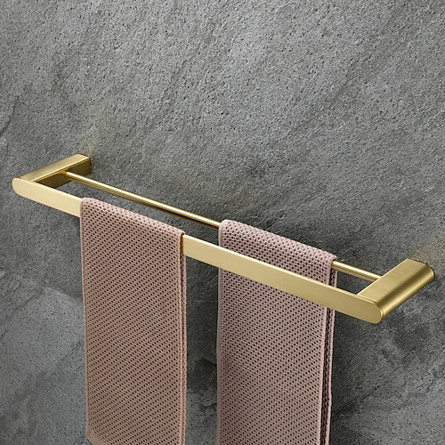 Goldene Badezimmer-Hardware-Sets, an der Wand befestigter Edelstahl-Handtuchhalter/Toilettenpapierhalter/Toilettenbürstenhalter mehrschichtig, neues Design, multifunktional, zeitgemäß