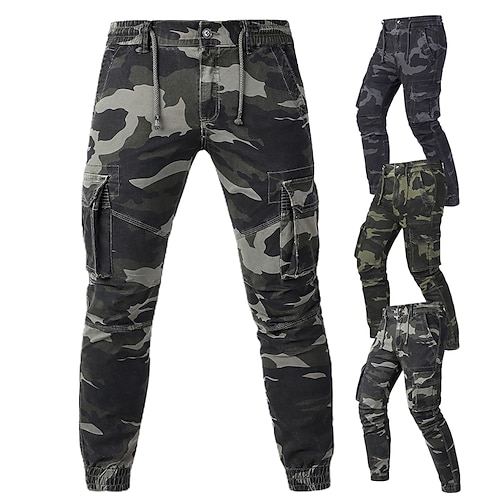 

Men's Work Pants Hiking Cargo Pants 6 Pockets Tactical Pants Drawstring Military Camo Summer Outdoor Regular Fit Ripstop Multi Pockets Breathable Sweat wicking Cotton Beam Foot Elastic Waist Pants