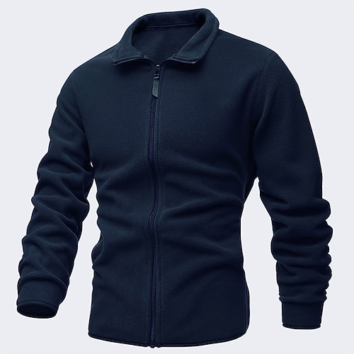 

Men's Military Tactical Jacket Hiking Fleece Jacket Winter Outdoor Thermal Warm Windproof Quick Dry Lightweight Outerwear Winter Jacket Top Fishing Climbing Running Navy Gray Green Black / Breathable