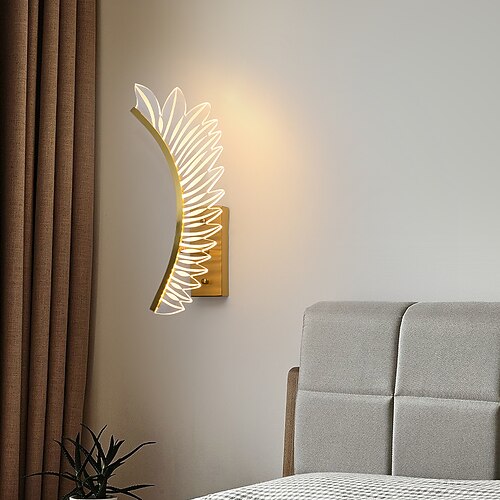 

LED Feather Wing Wall Lights Cute Creative LED Nordic Style Flush Mount wall Lights LED Wall Lights Living Room Bedroom Copper Wall Light 220-240V 10/20 W