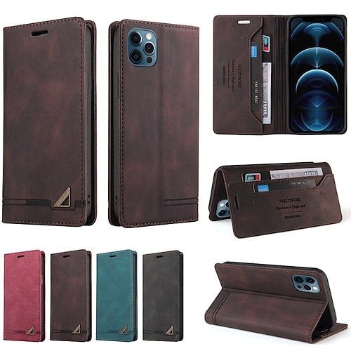 

Phone Case For Apple Full Body Case Leather Wallet Card iPhone 14 Pro Max 14 Plus 13 12 11 Pro Max Mini X XR XS Wallet Card Holder Dustproof Solid Colored PU Leather