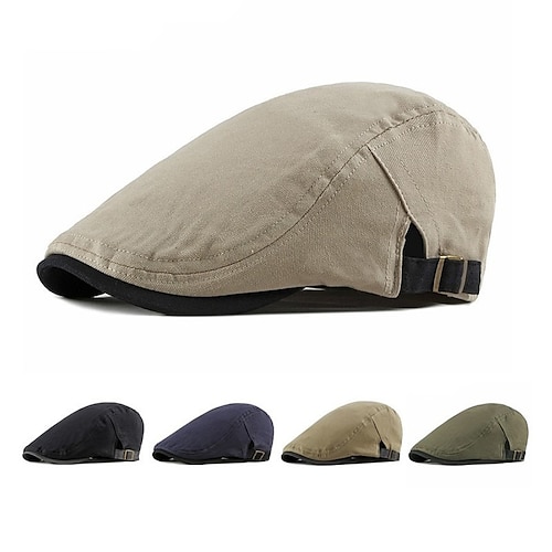 

Men's Hat Protective Hat Black Yellow Army Green Party Dailywear Classic Retro Pure Color Color Block Outdoor Travel