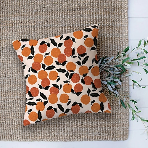 

Orange Double Side Cushion Cover 1PC Soft Decorative Square Throw Pillow Cover Cushion Case Pillowcase for Bedroom Livingroom Superior Quality Machine Washable Outdoor Cushion for Sofa Couch Bed Chair Garden Theme