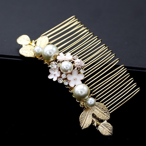 

Hair Combs Headdress Headpiece Alloy Wedding Special Occasion Romantic With Imitation Pearl Headpiece Headwear