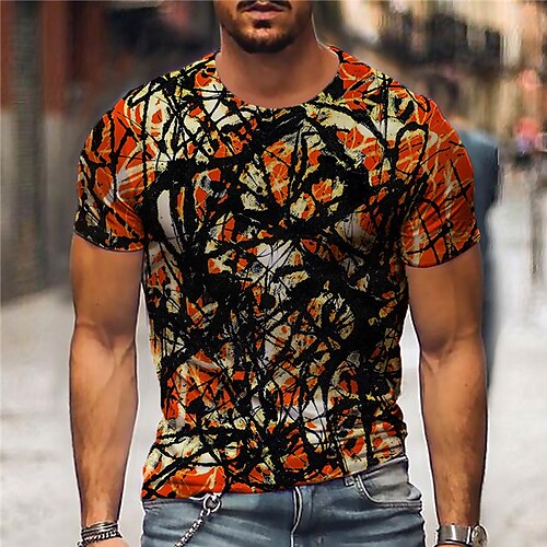 

Men's Unisex T shirt Tee Shirt Tee Graphic Prints Graffiti Crew Neck Red 3D Print Daily Holiday Short Sleeve Print Clothing Apparel Designer Casual Big and Tall / Summer / Summer