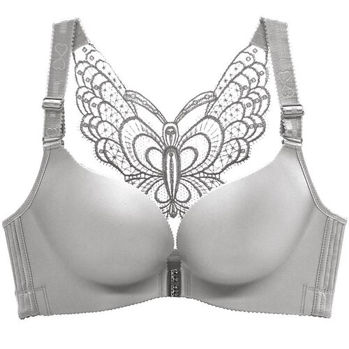 

Women's Curve Plus Size Solid Color Butterfly Ladies Sexy Winter Fall Spring Push Up Bras 3/4 Cup Bra Black Wine Red Big Size US34A / FR90A / INT75A US34B / FR90B / INT75B US34C / FR90C / INT75C