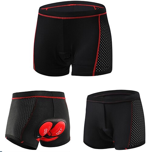 

Men's Cycling Underwear Shorts Bike Shorts Cycling Shorts Bike Underwear Shorts Briefs Race Fit Sports Fast Dry Moisture Wicking Limits Bacteria High Elasticity Black Black Red Clothing Apparel Bike