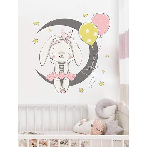 

Children's cartoon bunny pattern wall sticker Bedroom Living Room TV Wall Art Decor